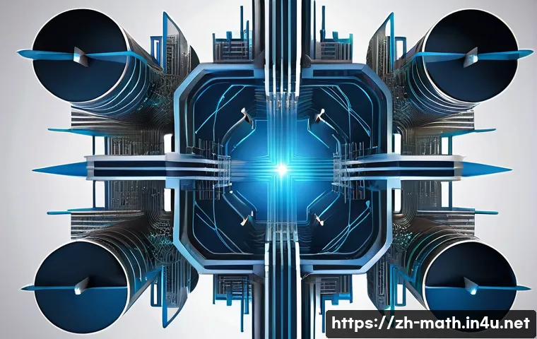 행렬 대각화 방법 - A detailed and visually rich illustration of a large symmetric matrix transforming eigenvectors in a...