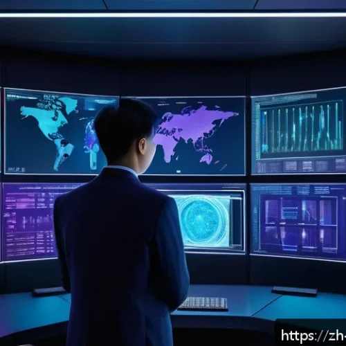 NP 문제와 P vs NP 문제 - A sophisticated digital illustration of an advanced artificial intelligence system analyzing complex...