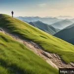 전미분과 방향 미분 - A detailed and realistic 3D landscape scene of a mountainous terrain under bright daylight, showing ...