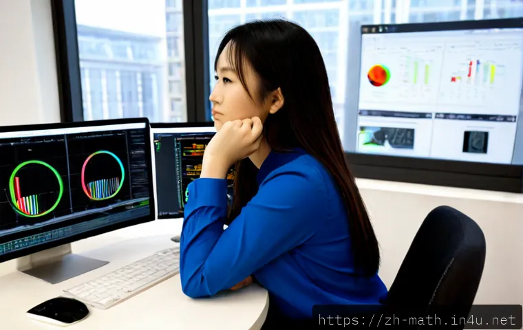 베이즈 정리 실전 활용 - Photorealistic data analyst at a clean modern desk comparing two unlabeled probability charts on sep...